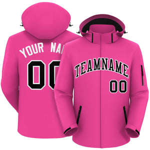 Custom Pink Black-White Classic Style Waterproof Jacket