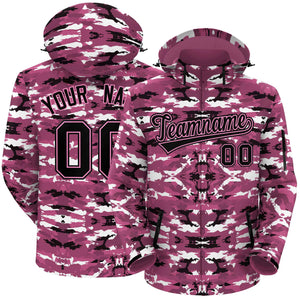 Custom Black Pink Camo Outdoor Windbreaker Personalized Waterproof Jacket