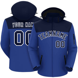 Custom Navy Royal-White Two Tone Waterproof Jacket