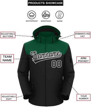 Custom Green Black-White Two Tone Waterproof Jacket