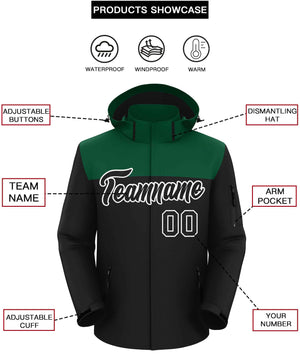 Custom Green Black-White Two Tone Waterproof Jacket