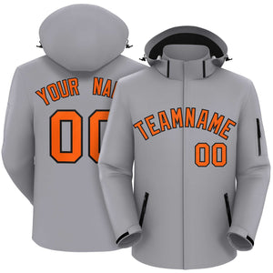 Custom Gray Orange-Black Classic Style Waterproof Jacket