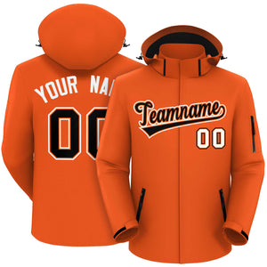 Custom Orange Black-White Classic Style Waterproof Jacket