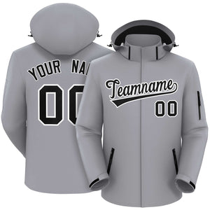 Custom Gray Black-White Classic Style Waterproof Jacket