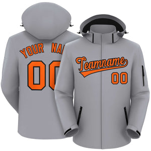 Custom Gray Orange-Black Classic Style Waterproof Jacket