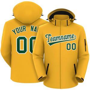 Custom Gold Green-White Classic Style Waterproof Jacket