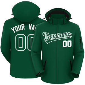 Custom Green Green-White Classic Style Waterproof Jacket