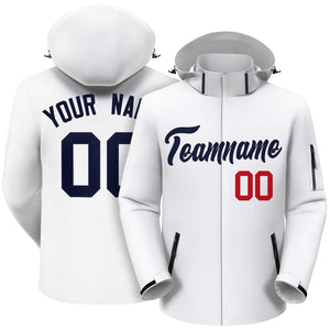 Custom White Navy Classic Style Waterproof Jacket