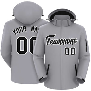 Custom Gray Black-White Classic Style Waterproof Jacket