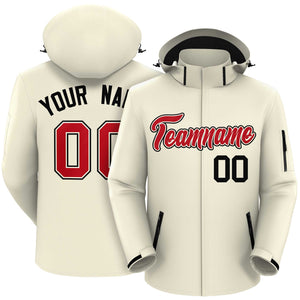 Custom Cream Red-Black Classic Style Waterproof Jacket