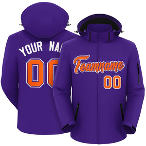 Custom Purple Orange-White Classic Style Waterproof Jacket