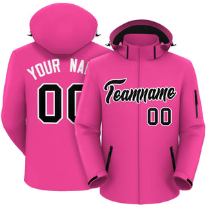 Custom Pink Black-White Classic Style Waterproof Jacket