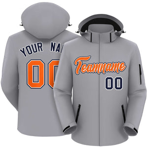 Custom Gray Orange-Navy Classic Style Waterproof Jacket