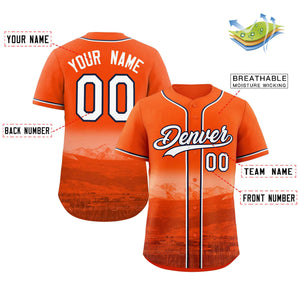 Maillot de baseball Denver City Connect personnalisé orange blanc-marine