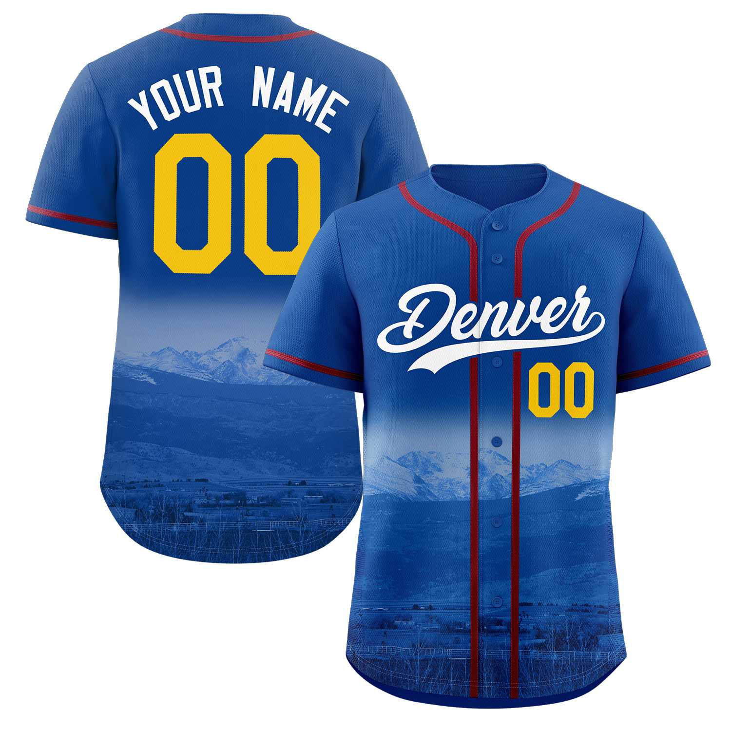 Maillot de baseball personnalisé Royal White-Royal Denver City Connect