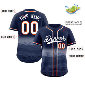 Custom Navy White-Navy Denver City Connect Baseball Jersey