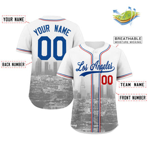 Maillot de baseball personnalisé blanc royal-blanc Los Angeles City Connect