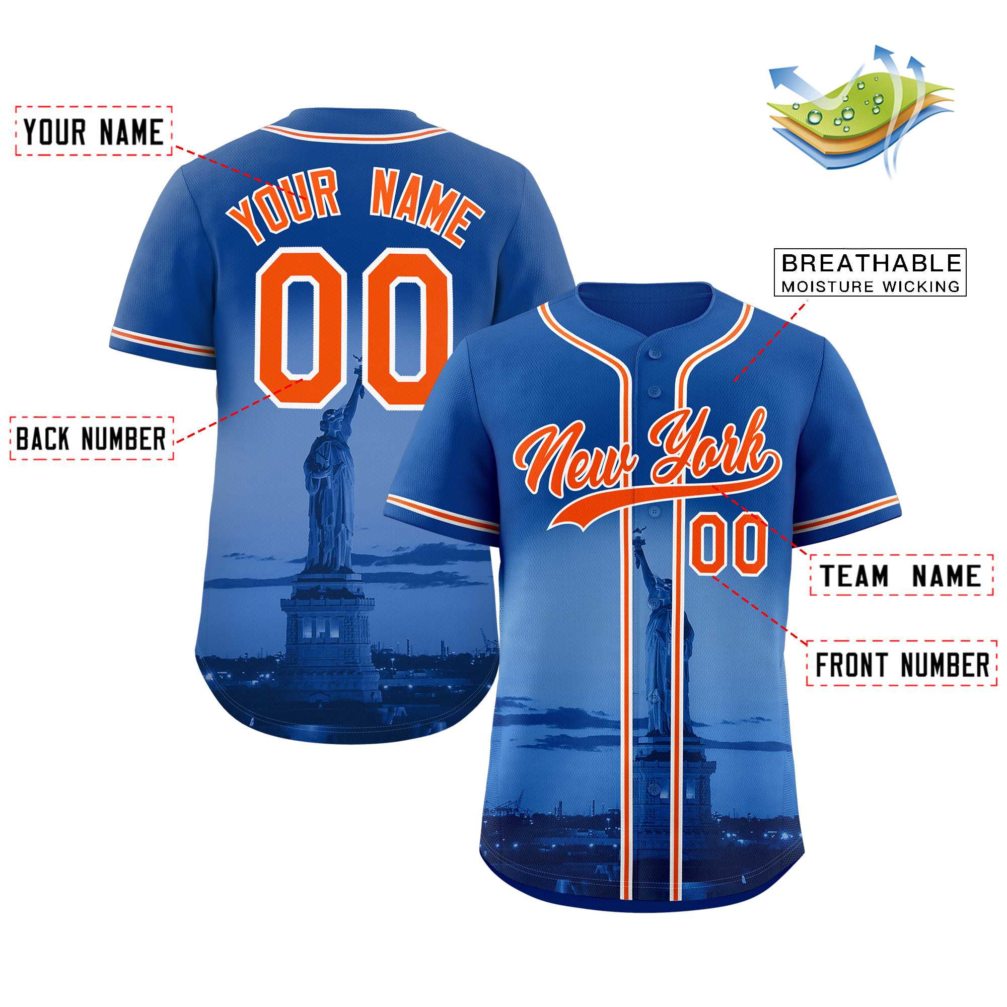 Custom Cream Royal Pinstripe Royal-Orange Authentic Baseball Jersey Discount