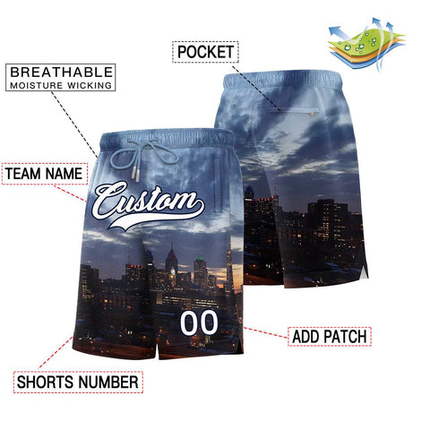 Custom Personalized Philadelphia City Landscape Basketball Shorts