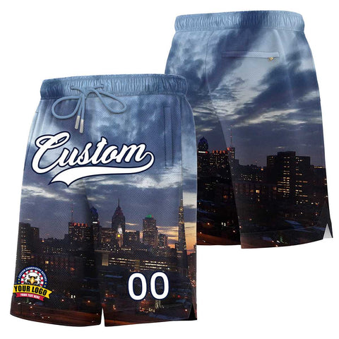 Custom Personalized Philadelphia City Landscape Basketball Shorts