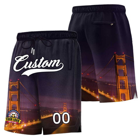 Custom Personalized San Francisco City Landscape Basketball Shorts