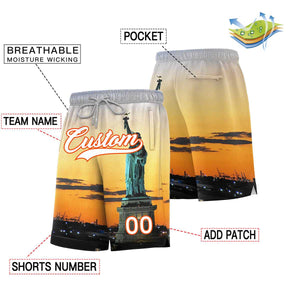 Custom Personalized New York City Landscape Basketball Shorts