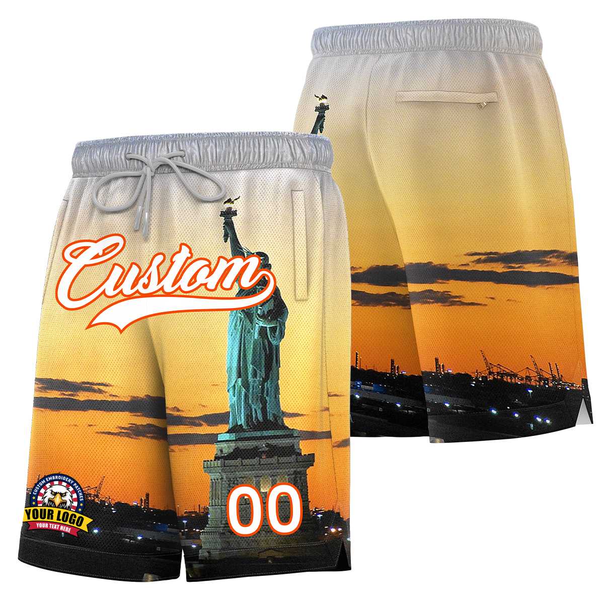 Short de basket-ball personnalisé avec paysage de la ville de New York