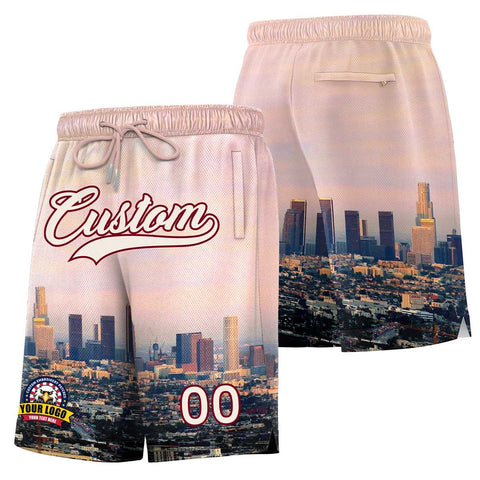 Custom Personalized Los Angeles City Landscape Basketball Shorts