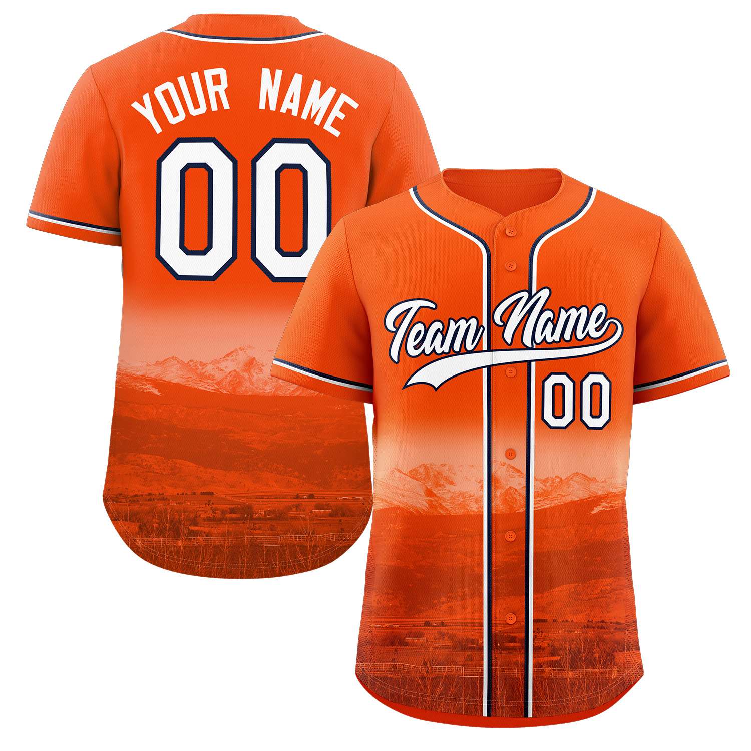 Maillot de baseball Denver City Connect personnalisé orange blanc-marine