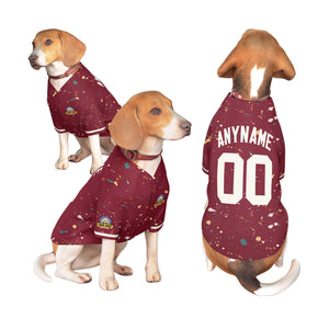 Custom Crimson Cream Personalized Splash Graffiti Pattern Dog Jersey