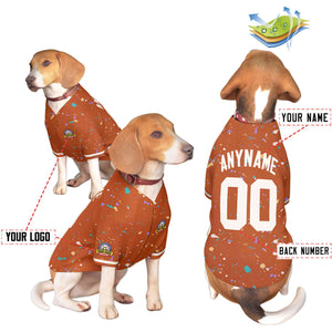 Maillot pour chien personnalisé à motif graffiti Splash personnalisé crème orange Texas