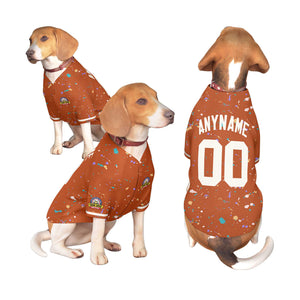 Maillot pour chien personnalisé à motif graffiti Splash personnalisé crème orange Texas