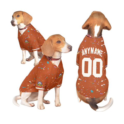 Custom Texas Orange Cream Personalized Splash Graffiti Pattern Dog Jersey