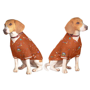 Maillot pour chien personnalisé à motif graffiti Splash personnalisé crème orange Texas