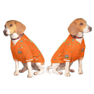 Custom Orange Green Personalized Splash Graffiti Pattern Dog Jersey