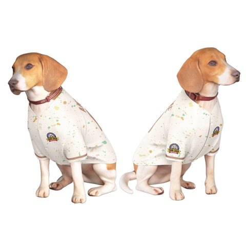 Custom Cream Brown Personalized Splash Graffiti Pattern Dog Jersey