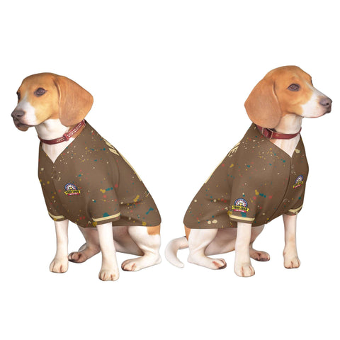 Custom Light Brown Khaki Personalized Splash Graffiti Pattern Dog Jersey