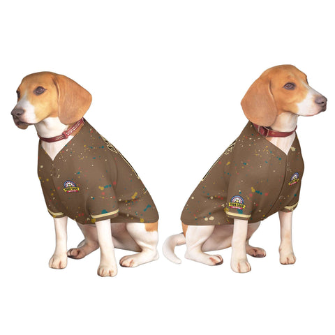 Custom Light Brown Brown Personalized Splash Graffiti Pattern Dog Jersey
