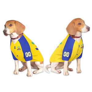 Maillot pour chien à manches Raglan Royal jaune personnalisé