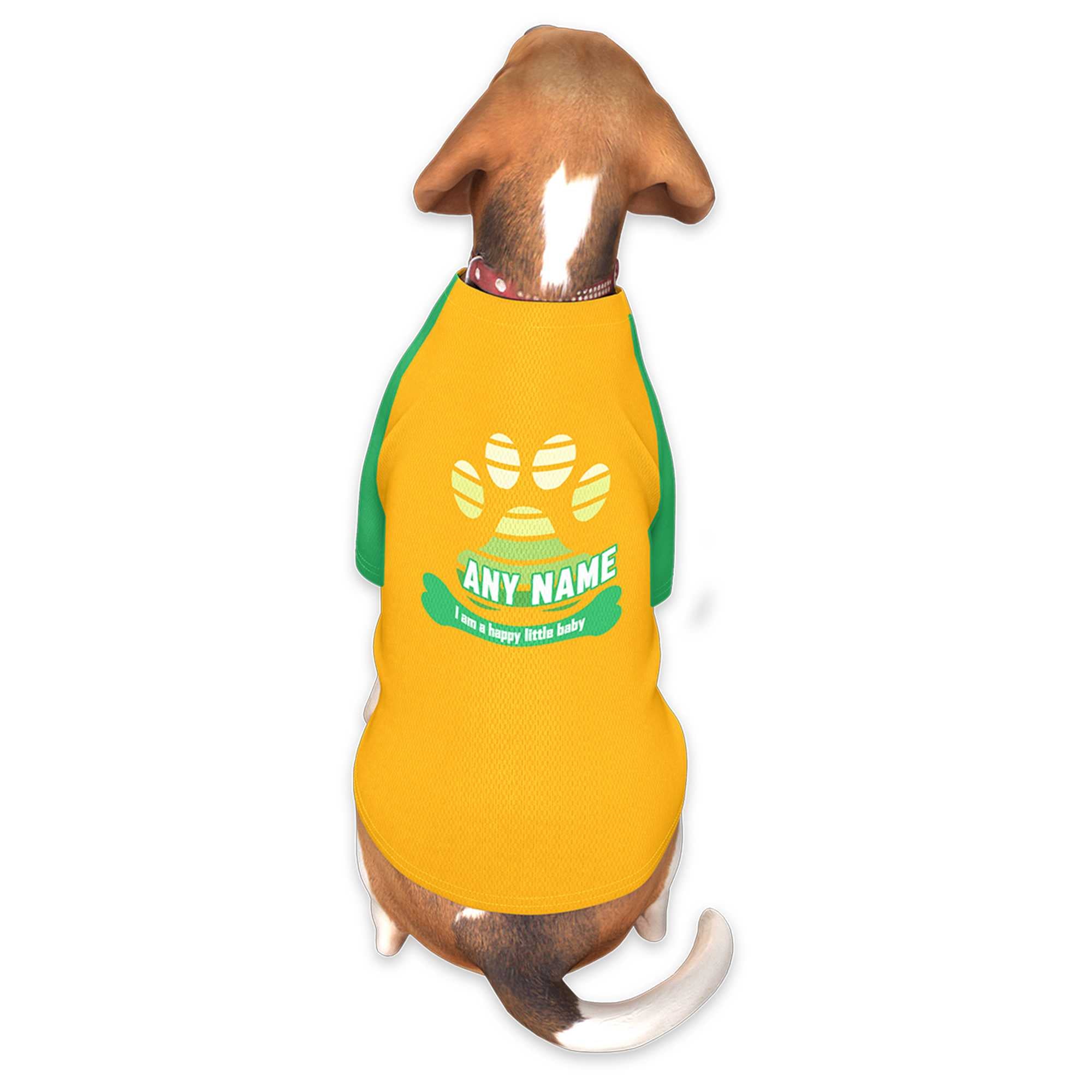 Custom Gold Kelly Green Raglan Sleeves Dog Jersey