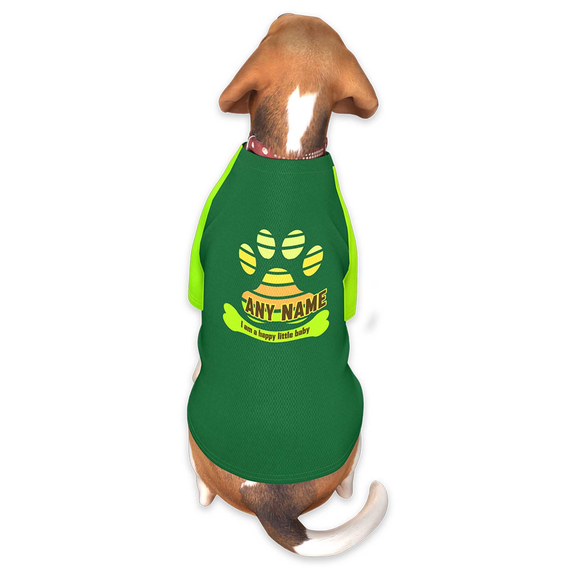 Custom Green Neon Green Raglan Sleeves Dog Jersey