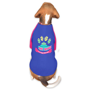 Maillot pour chien à manches raglan rose royal personnalisé