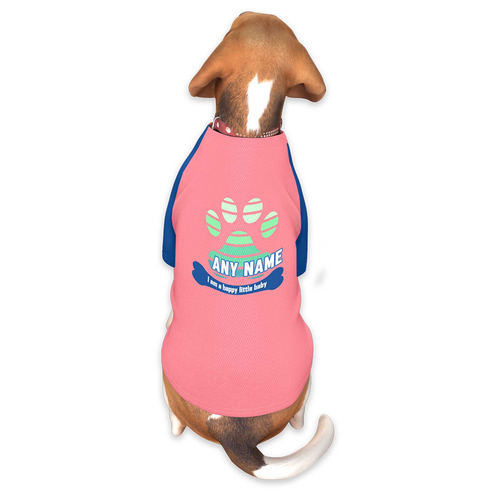 Maillot pour chien à manches raglan royales rouge clair personnalisé