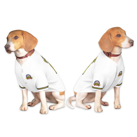 Custom White Gold-Navy Classic Style Dog Jersey