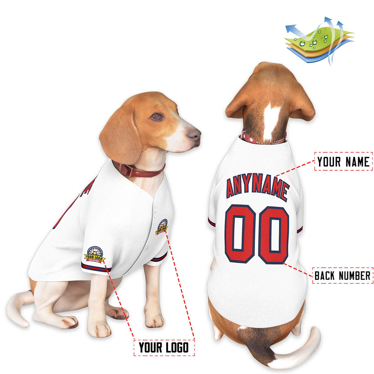 Customize Jersey for Dog Personalized Pet Baseball Gear KXKSHOP