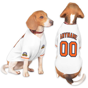 Custom White Orange-Navy Classic Style Dog Jersey