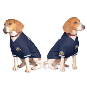 Maillot personnalisé pour chien de style classique blanc-gris marine