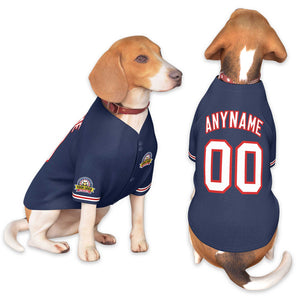 Custom Navy White-Red Classic Style Dog Jersey