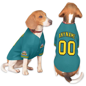 Custom Aqua Gold-Black Classic Style Dog Jersey