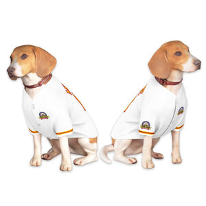 Custom White Yellow-Red Classic Style Dog Jersey